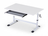 Artiss Standing Desk Height Adjustable Workstation Computer Desks Study 100CM White HASD-C-MANUAL-100-WH