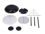 Outdoor Folding Apple-Shaped Stainless Steel Charcoal Barbecue Grill - 41cm Grill Net V888-ELOSUNG28465