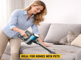 8-in-1 Cordless Vacuum Cleaner 2 Modes Anti-Tangle Brush For Pet Hair On Hardwood Floors & Carpets V1181-XT4-BL