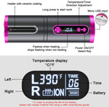 Portable Wireless Automatic Hair Curler for Travel with LED Temperature Display, Timer and USB V178-12151