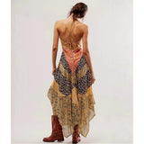 Women Y2k Floral Smocked Maxi Dress Shoulder Tiered Ruffle Midi Sun Dress Boho Casual Beach Long V1366-AZ2-W-14467