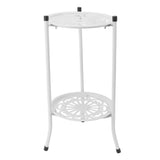 50cm Double Layer Plant Stand Iron Multifunctional Flower Rack Flower Shelf for Balcony Entryway V1294-YM0901-3111240020111