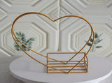 Iron Flower Basket Golden Heart Shape Geometric Flower Basket Flower Arrangement Basket for Wedding V1294-YM0901-210206HT01-1