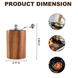 2Pcs Salt and Pepper Grinder Set,Solid Wood Hand Crank Pepper Mill,Adjustable Coarse & Fine V1369-AZ3-W-10993