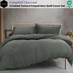 Ardor Campbell Charcoal Crinkled Texture Quilt Cover Set King V442-INT-QUILTCS-CAMPBELL-CHARCOAL-KI