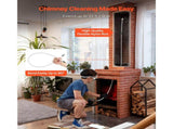 Chimney Sweep Kit, 12m Maximum Extendable Length Chimney, Chimney Cleaner Sweeper with Dual V952-SSTYCQSTJ39YVALXR001V0