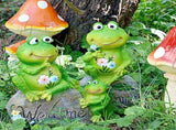 Resin Animal Sitting on Stone Figurine Decoration Lawn Garden Courtyard Ornaments V1294-YM0901-JY25372