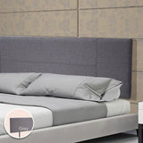 Linen Fabric King Bed Headboard Bedhead - Grey V63-800757