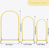 3-Piece Metal Wedding Arch Stand Set for Ceremony Backdrop, Balloon Decoration, and Party Stage V1107-CS-HLJSGM