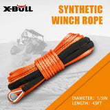 X-BULL Dyneema Synthetic Rope Winch Cable SK75 5.5MM x 13M Car Tow Recovery Strap V211-AUEB-XBSR001X10