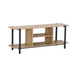 CARLA HOME Tv Stand Entertainment Console - Open Shelves - Oak - Brown - Rustic - Steel V178-36428