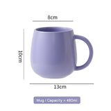 4 pack Macaron Ceramic Mug 480ml - Large Belly Coffee Cup, V888-ELOSUNG56178-4