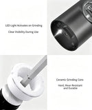 Electric Salt Pepper Grinder Set with Storage Base, One-Touch Operation, Adjustable Coarseness V1188-MS-731-006