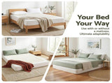 Artiss Compression Bed Frame Queen Size No Assembly Vacuum High Density Sponge Boucle Cream White BED-FOAM-BASE-Q-WH