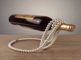 White Modern Floating Pearl Wine Bottle Holder - Elegant Home Decor, Unique Kitchen Accessory for V888-ELOSUNG13541