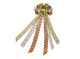 Xmas Tree Topper Wreath Bow Large Red Green Dot Present Bow for Xmas Ornament Holiday Handmade Home V1294-YM0901-3115240099511
