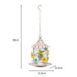 Hanging Mesh Birdfeeder w Flowers Bird 58cm V637-24852BRD