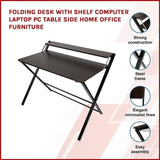 Folding Desk with Shelf Computer Laptop PC Table Side Home Office Furniture V63-835791