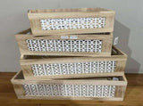 Set 4 Paulownia Wood Crates 40x18cm V637-WDB32494