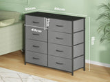 Grey Tallboy Chest of 8 Drawers Storage Cabinet for Bedroom and Living Room V178-59308
