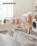 SONGMICS Foldable 2-Level Large Clothes Drying Rack with Adjustable Wings 33 Drying Rails and Clips V227-8498101000710