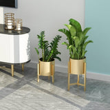 SOGA 4X 45CM Gold Metal Plant Stand with Flower Pot Holder Corner Shelving Rack Indoor Display FPOTH47GLDX4