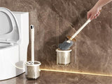 Compact Toilet Brush with Long Handle Wall Mounted No Drilling Bathroom Cleaning Tool Anti-Splash V1258-DP02-BOL-51