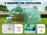 Walk-in Tunnel Greenhouse 11.32x6.4x6.3ft Galvanized Frame PE Cover Green V952-SDXWS12X7X7F5RQUZV0