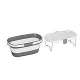 Foldable Picnic Basket with Tray - 16.5L Capacity, White Gray, Perfect for Camping and Outdoor V888-ELOSUNG25214
