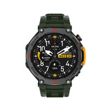 M-Rex4 Men Rugged GPS Smart Watch, 5ATM Waterproof Bluetooth Call Fitness Tracker Heart Rate Sleep V1300-M-REX4-GREEN