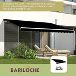 Outdoor Folding Arm Awning Retractable Sunshade Canopy Black 5.0m x 3.0m V63-842821