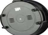 Electric Pizza Pan with Non-Stick Surface and Glass Lid, Adjustable Temperature Control for Home V1341-ZY-7KNVTHTG-BLACK