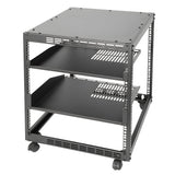 Alston 12U Open Frame Server Rack Hifi Device Rack with Vented Shelves Heavy Duty 4-Post AV/IT V985-12UOPENCABINET