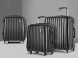 Wanderlite 3 Set Luggage 20-24-28 Inch with Zipper Lock Carry On Hard Shell Travel Suitcase Luggage LUG-ABS-ECO-3SET-BK