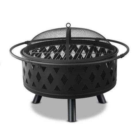 Grillz Fire Pit BBQ Grill 82cm FPIT-DIAMOND-32