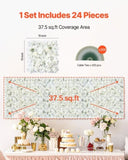3D Flower Wall Panel, 24 PCS 15 x 15 inch, Artificial Floral Wall Background Mesh Backing V952-PJSRZZWQ24PCRIA85V0