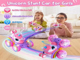 Unicorn remote control car for girls, 360&deg rotating four-wheel drive stunt remote control car with V1105-YAYKC-01