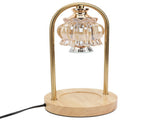 Candle Warmer Lamp Glass Dimmable Electric Scented Wax Melter with 2 50W Bulbs Wooden Base for Home V1294-YM0901-3119240061411