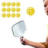 12Pcs Set 40-Hole Pickleball Balls High Bounce Outdoor Pickleball Set Yellow V1308-DSZKI-227-2
