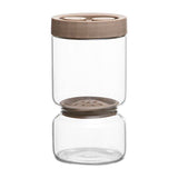 Borosilicate Glass Pickle Jar with Strainer and Leak-Proof Lid, Hourglass Fermentation Container for V1341-ZY-359AR7Z8-KHAKI-9524CM1340ML