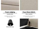 Artiss Storage Ottoman Blanket Box 125cm Arm Linen Beige OTM-ARM-L133-TA
