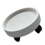 Flower Pot Tray Wheels Round Shape Removable Rotating Wheels Plant Stand for Balcony White 40 V1294-YM0706-3111230247712