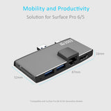 mbeat Edge Pro Multifunction USB- C Hub with LAN for Microsoft Surface Pro Gen 5/6 V186-MB-EGE-P68GRY