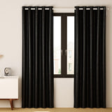 Artiss 2X Blockout Curtains Eyelet 240x230cm Black Shine BC-SHINE-240X230-BK