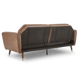 Sarantino Faux Velvet Tufted Sofa Bed Couch Futon - Brown SOFA-M2540-SUE-BRN