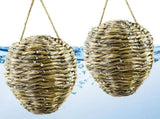 Woven Crochet Wasp Nest Decoy, Waterproof Faux Hanging Hornets Hive Nests Artificial Fake Decoy V1259-DP01-A-5358