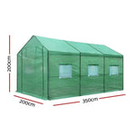 Green Fingers Greenhouse 3.5x2x2M Walk in Green House Tunnel Plant Garden Shed GH-WALK-35X20-GR