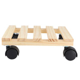 Wooden Flower Plant Pot Base Roller Moving Tray Rack Holder with Wheels for Garden Supplies V1294-YM0901-3111200163411