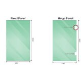100cm Frameless Diamond Shower Screen with Gold Brackets and SS Hinges, Square Double Pull Handle V63-911221