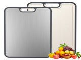 Dual-Sided Kitchen Cutting Boards with Titanium-Look & Textured PP Surfaces, Juice Groove, Grinding V1107-CS-THJZB